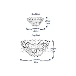 DELISOGA 7 Piece Crystal Glass Bowl Set Decorative Bowl Set