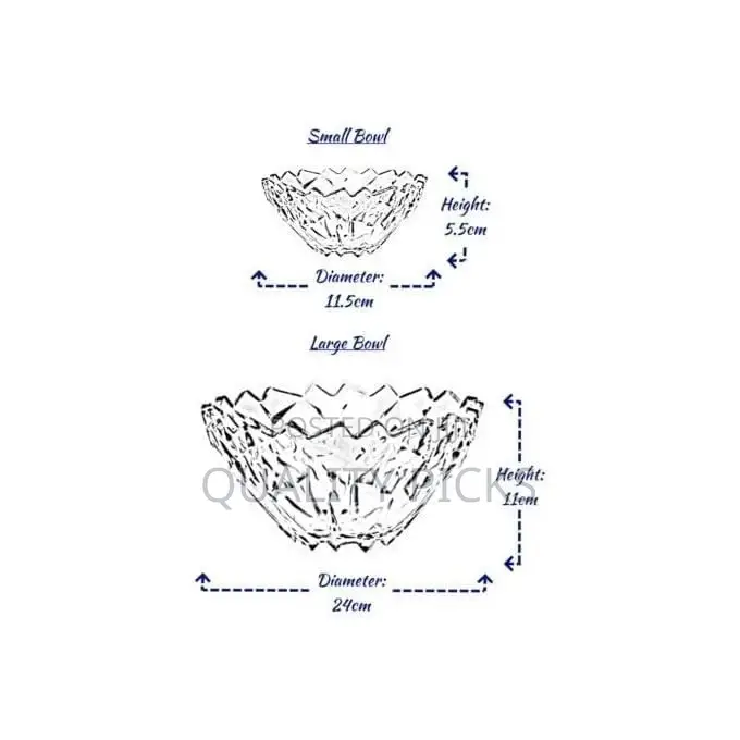 DELISOGA 7 Piece Crystal Glass Bowl Set Decorative Bowl Set