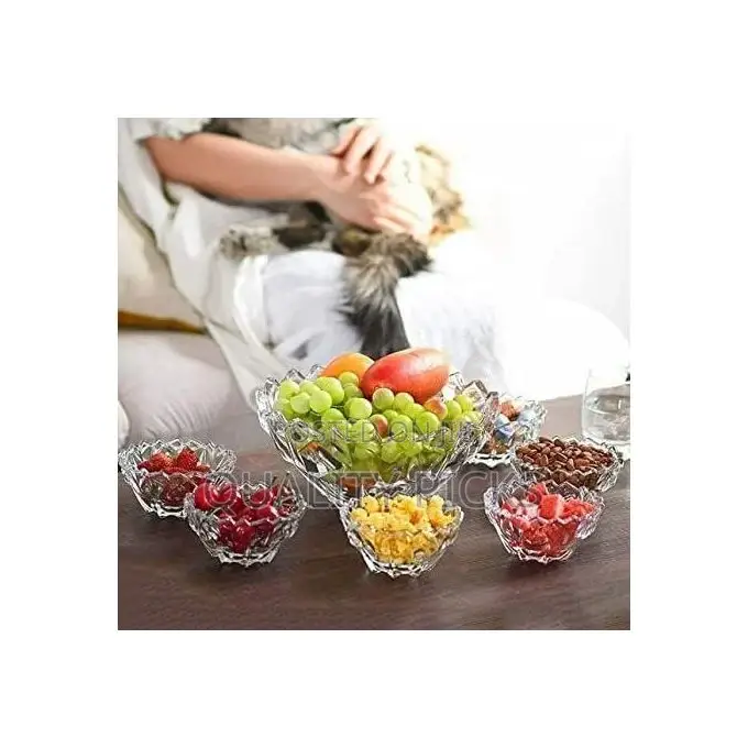 DELISOGA 7 Piece Crystal Glass Bowl Set Decorative Bowl Set