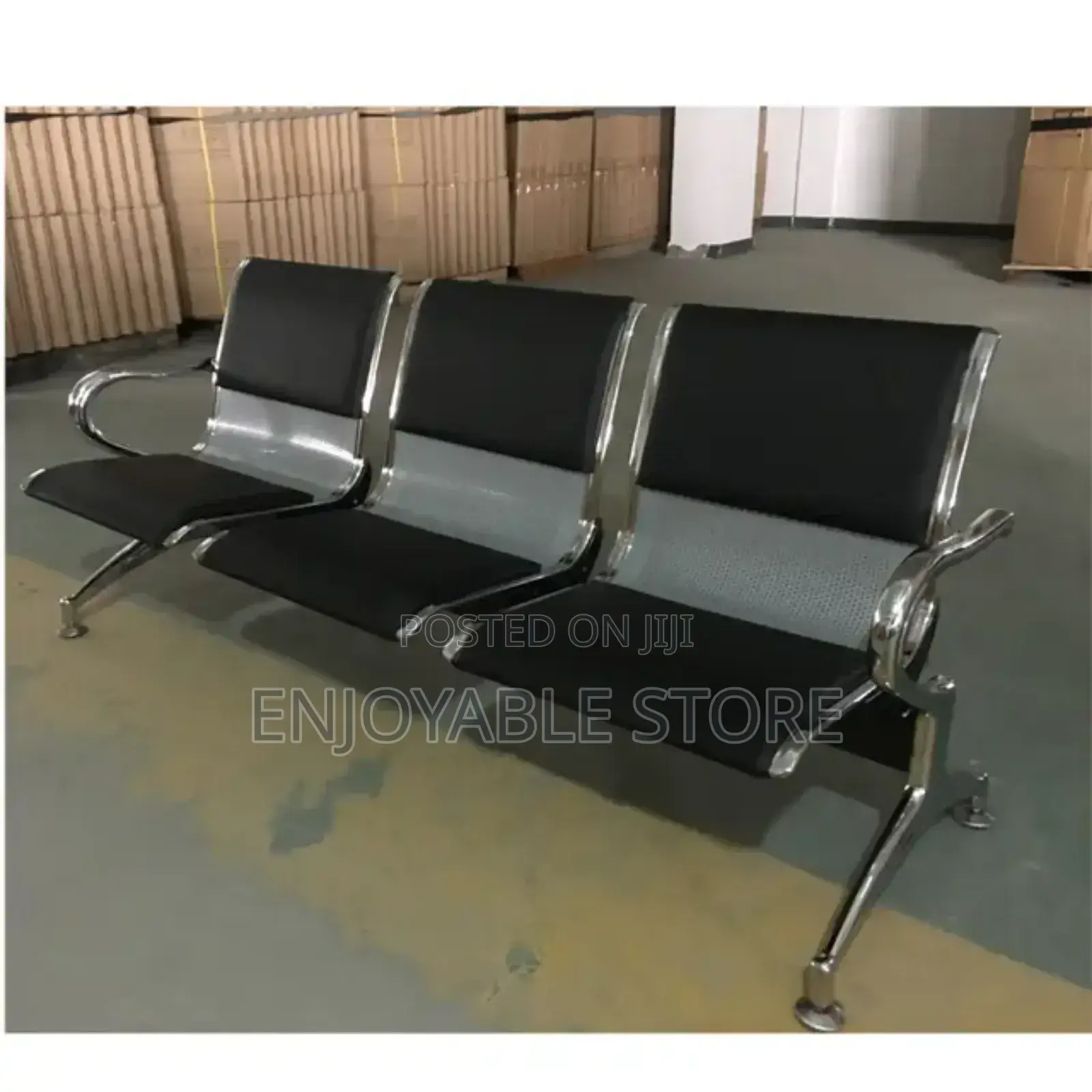 Waiting Chair Waiting Chair Black 3 Seater