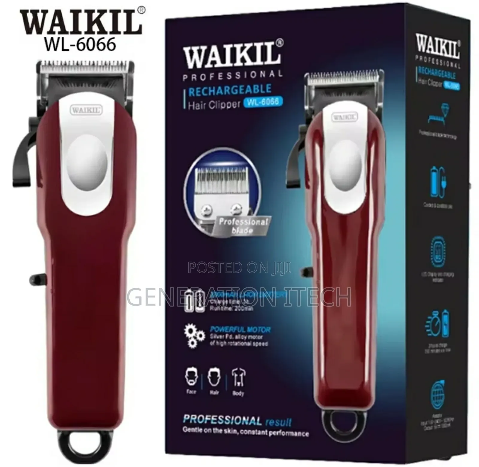 Waikil Proffessional Rechargeable Hair Clipper - Cordless