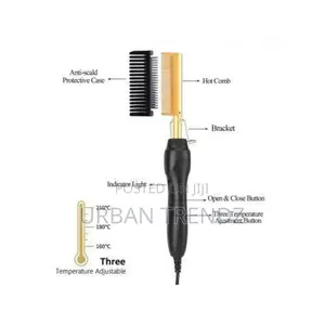 Electric Hot Comb Hair Straightener, High Heat Adjustable