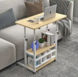 Adjustable Height Laptop Table With Wheels Double Layer