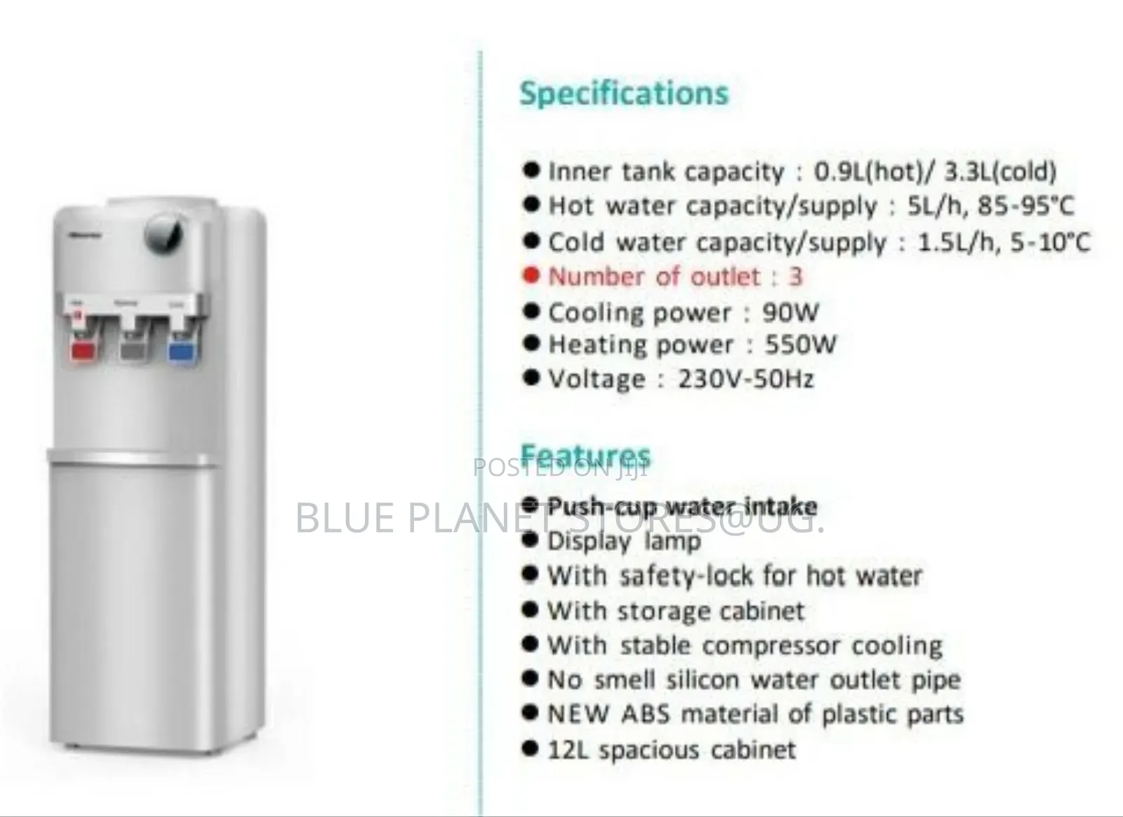 HISENSE 3 Taps Water Dispensers \\ 90w/550w \\ H96WDTS3S2