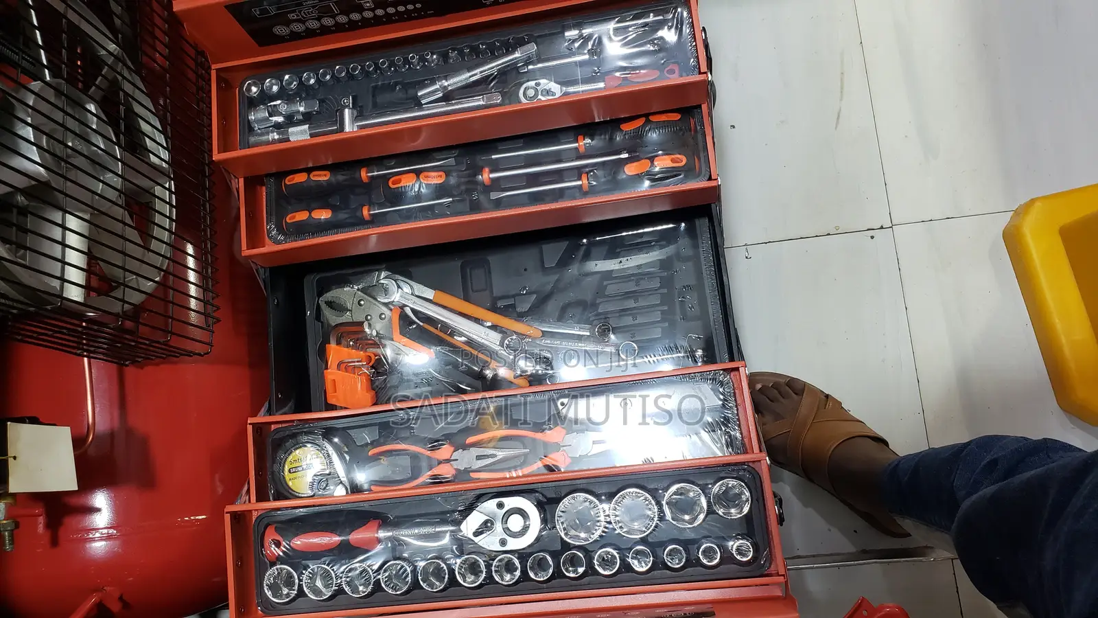 Tool Box /Tool Set(Orange) With Pliers and Sockets
