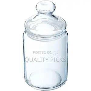 Luminarc Pot Storage Food Club Jar With Lid 1L Glass Tin Bin