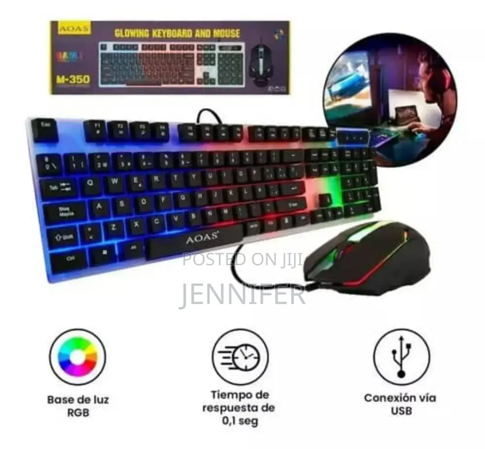 Glowing Keyboard and Mouse