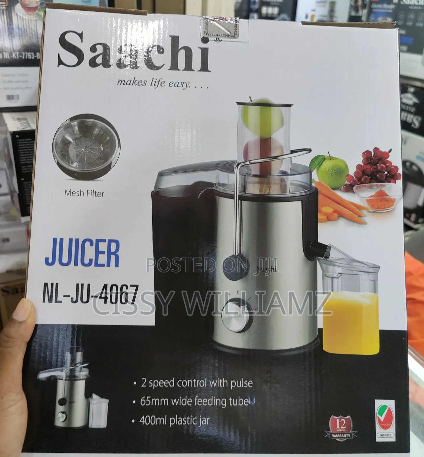 Saachi Stainless Steel Electric Juice Extractor Juicer