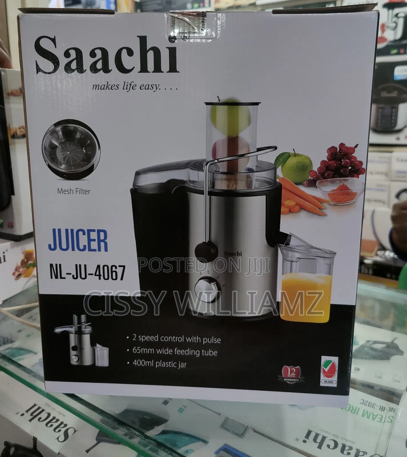 Saachi Stainless Steel Juice Extractor Juicer 800w