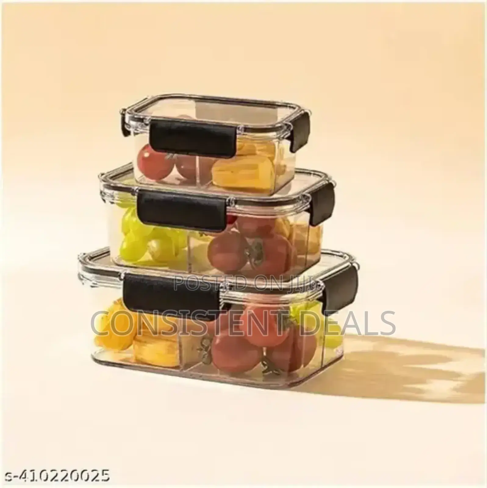 3pcs Clear Food Storage Container Set
