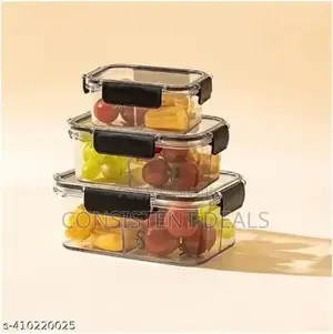 3pcs Clear Food Storage Container Set