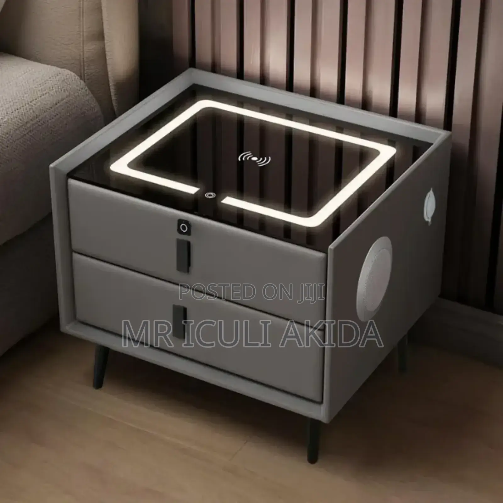 Smart Bedside Table WTH Wireles Charger,Speaker Fingerprint