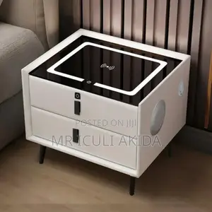 Smart Bedside Table WTH Wireles Charger,Speaker Fingerprint