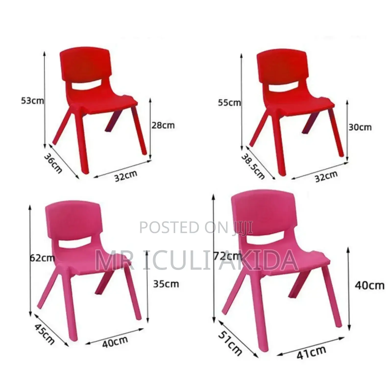 Jumbo Size Plastic Daycare Home Kids Learning Chairs