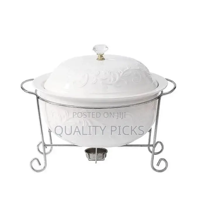 3 Pieces of Round Chafing Dish Buffet Set Food Warmer
