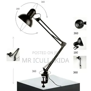 Metallic Coated Folding Adjustable Desktop Table Lamp