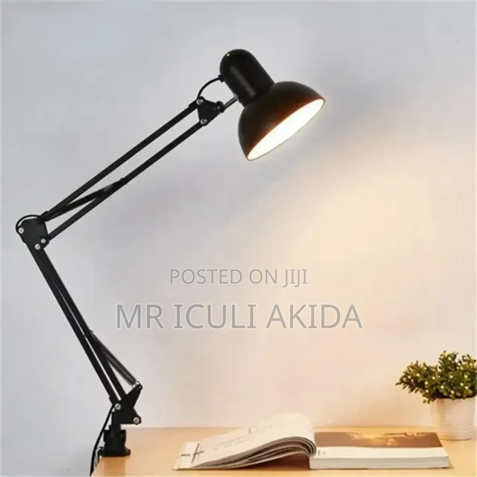 Metallic Coated Folding Adjustable Desktop Table Lamp