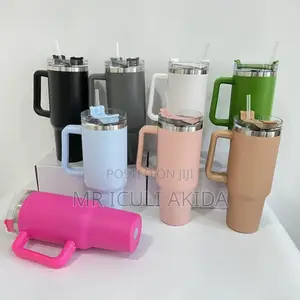 Stanley Tumbler Travel Flask WTH Fliplid,Double Wall Straw