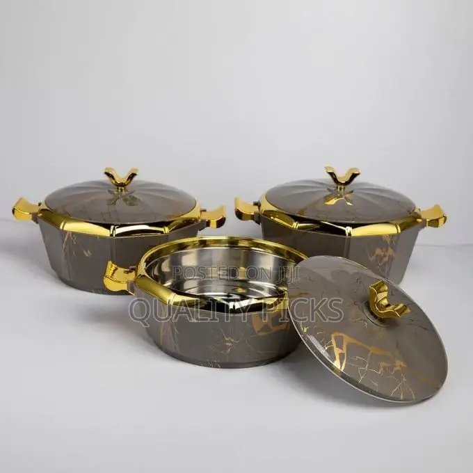 Luxury 3-Piece 2.1/2.6/3.1qt Hot Pot Food Warmer Dish Set