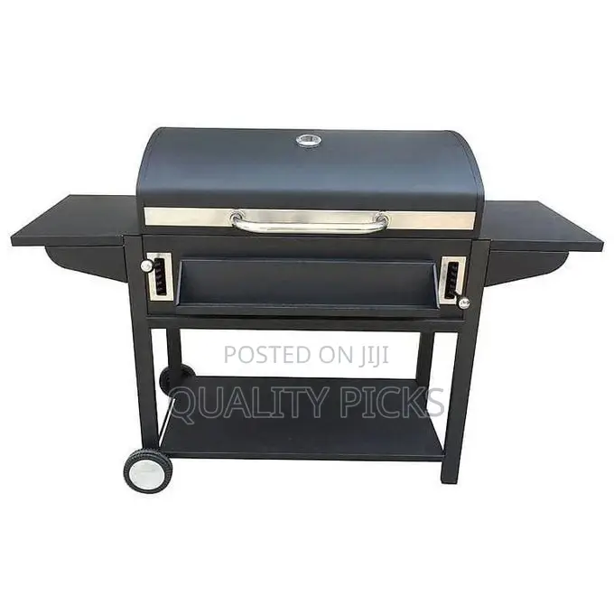 Adjustable Foldable Square Charcoal BBQ Smoker Grill