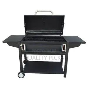 Adjustable Foldable Square Charcoal BBQ Smoker Grill