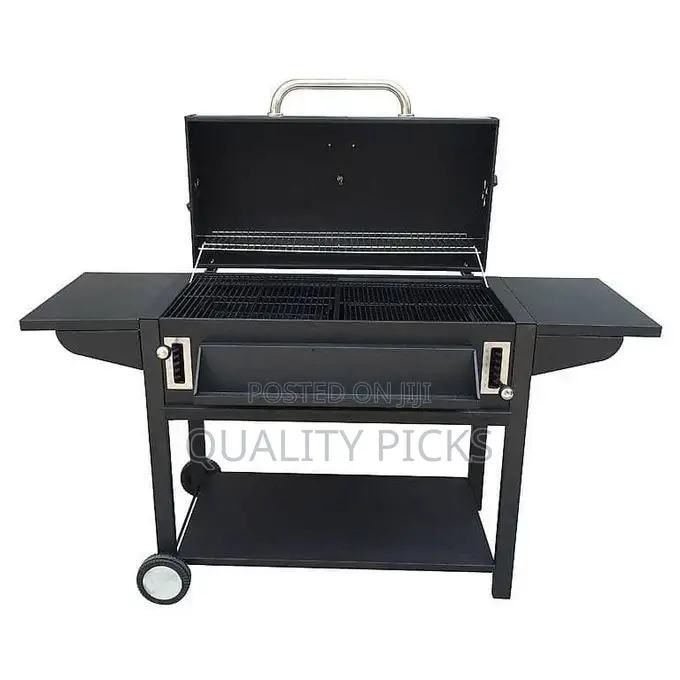 Adjustable Foldable Square Charcoal BBQ Smoker Grill