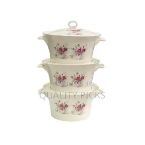 3 Piece Pink Flowered Soup Food Serving Dishes Bowls
