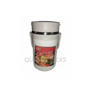 Zego Steel Food Flask,Lunch Box 2.2 Litres-Cream.