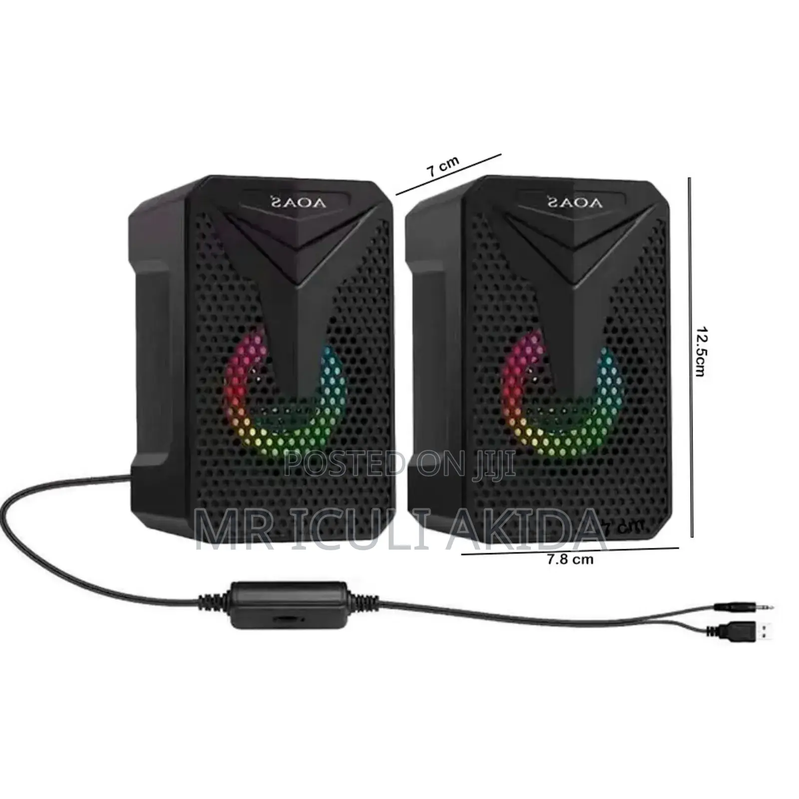 A Pair of RGB Lighting PC/Computer Speakers