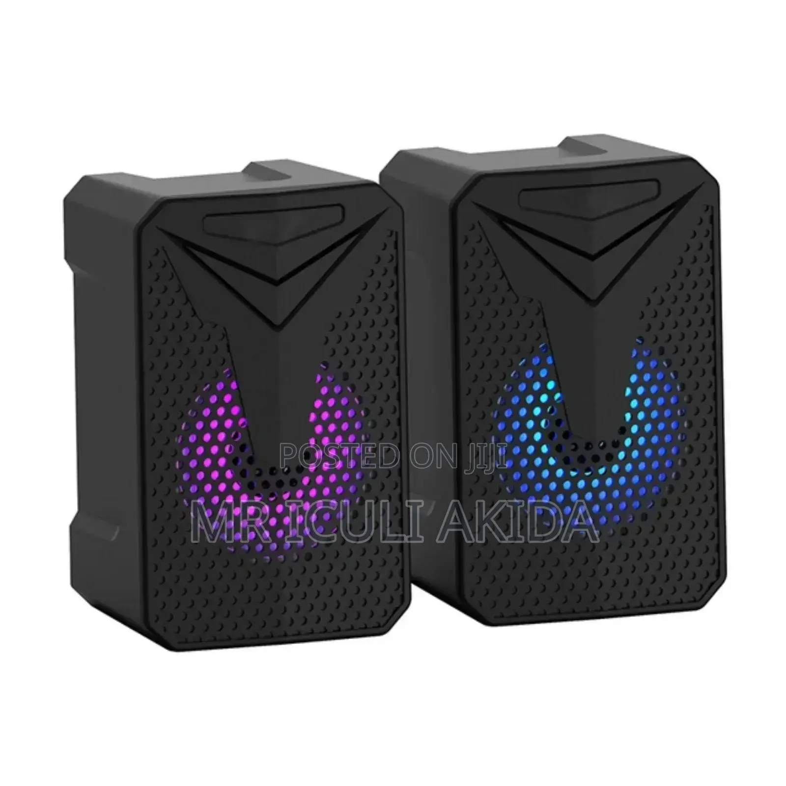 A Pair of RGB Lighting PC/Computer Speakers