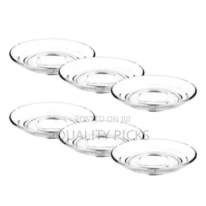 6 Pieces of Clear Glass Saucers Round Decorative Plates