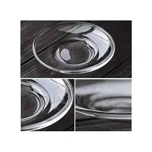 6 Pieces of Clear Glass Saucers Round Decorative Plates