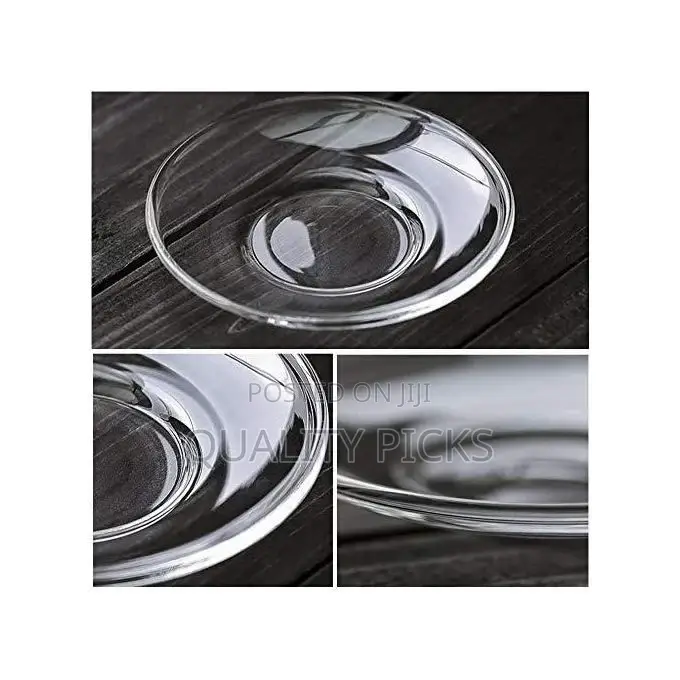 6 Pieces of Clear Glass Saucers Round Decorative Plates