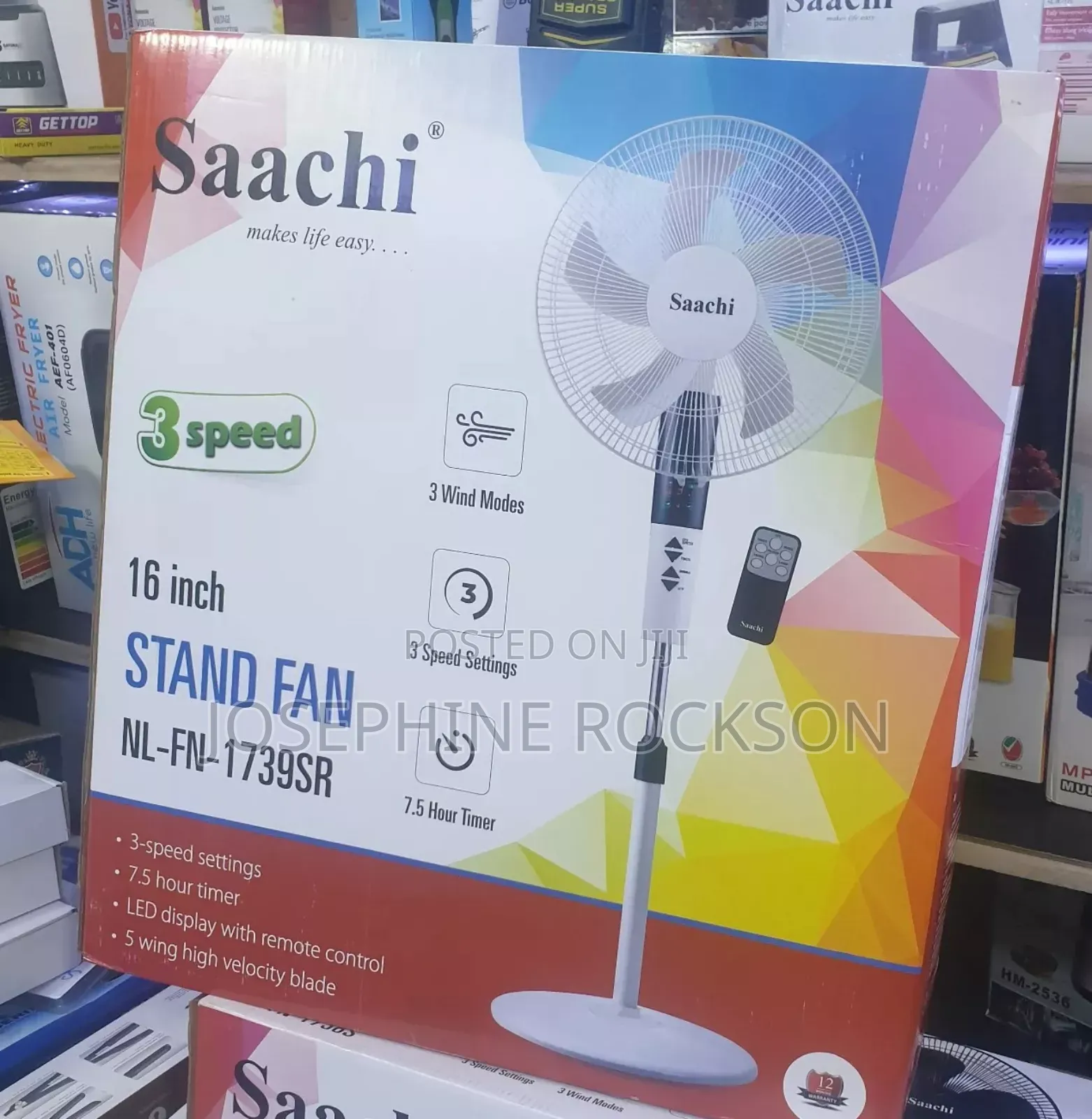 Electric Stand Fan With Remote