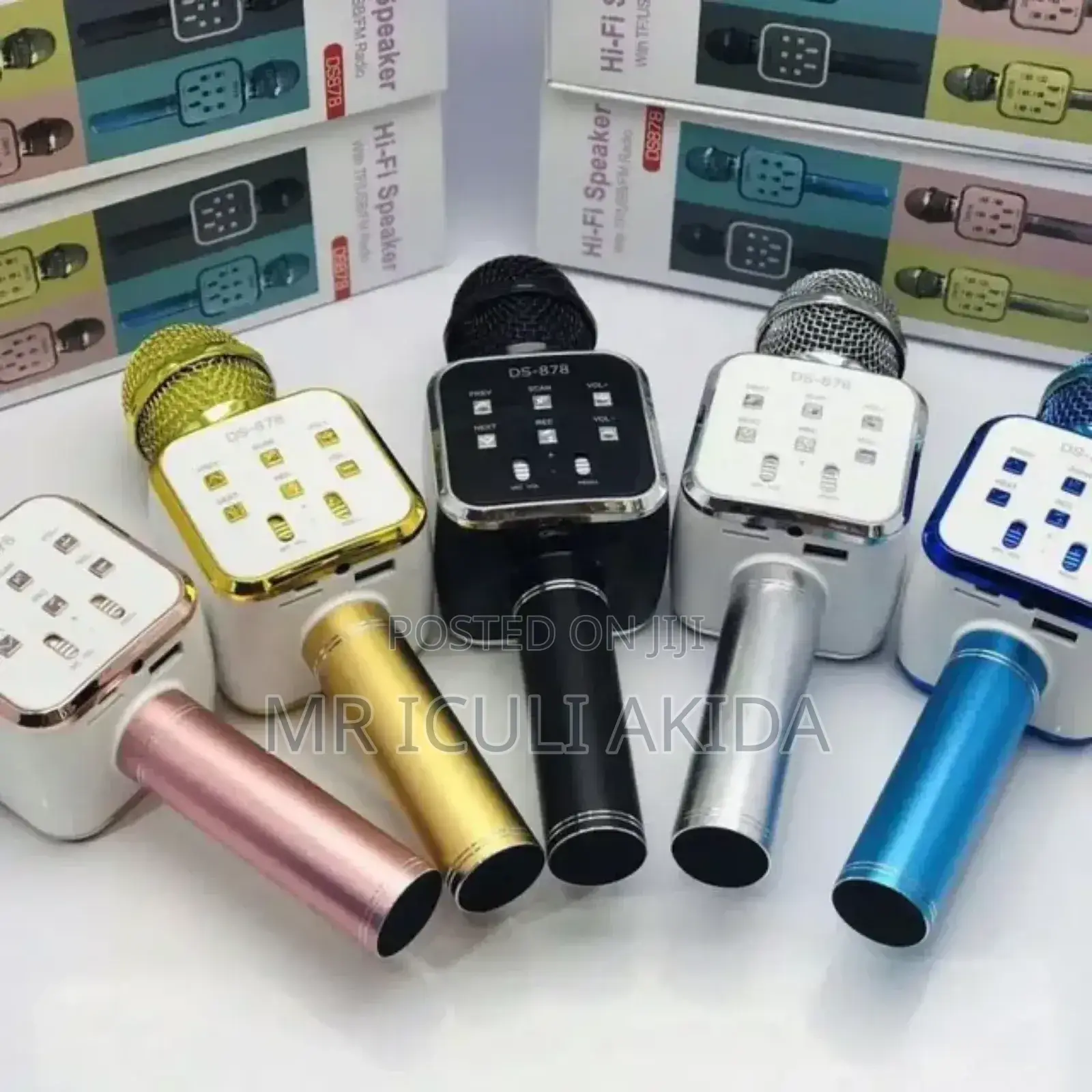 Wireless Karaoke Microphone Speaker WTH TF,USB,Radios,Lights