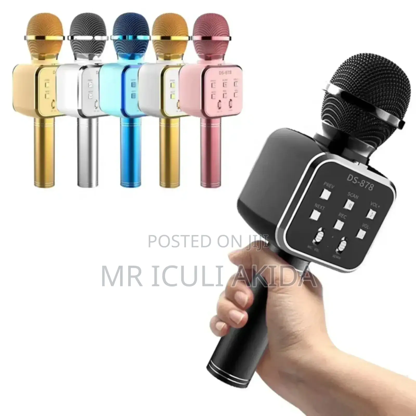 Wireless Karaoke Microphone Speaker WTH TF,USB,Radios,Lights