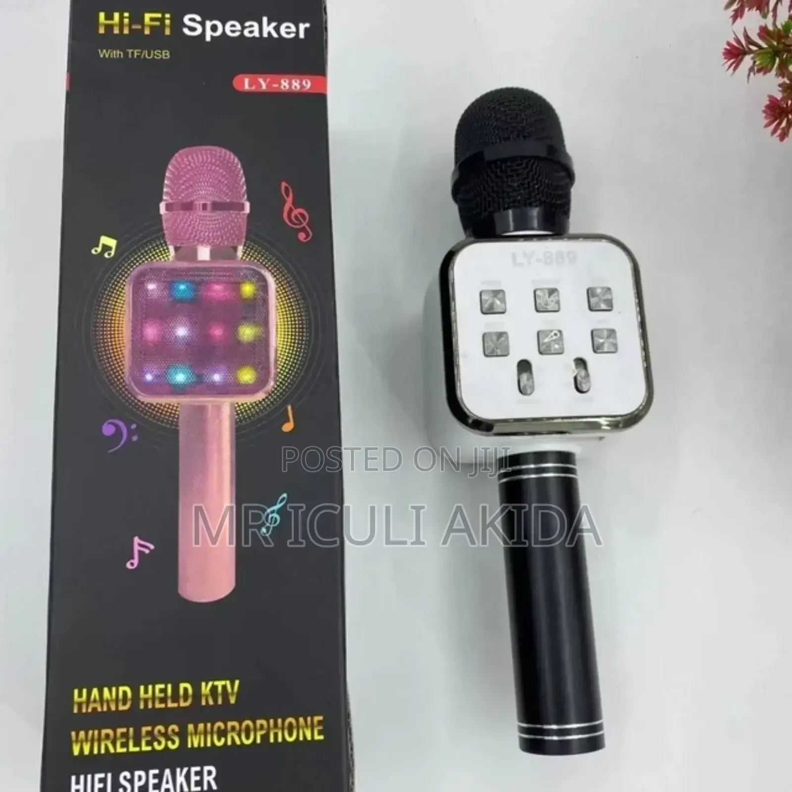 Wireless Karaoke Microphone Speaker WTH TF,USB,Radios,Lights