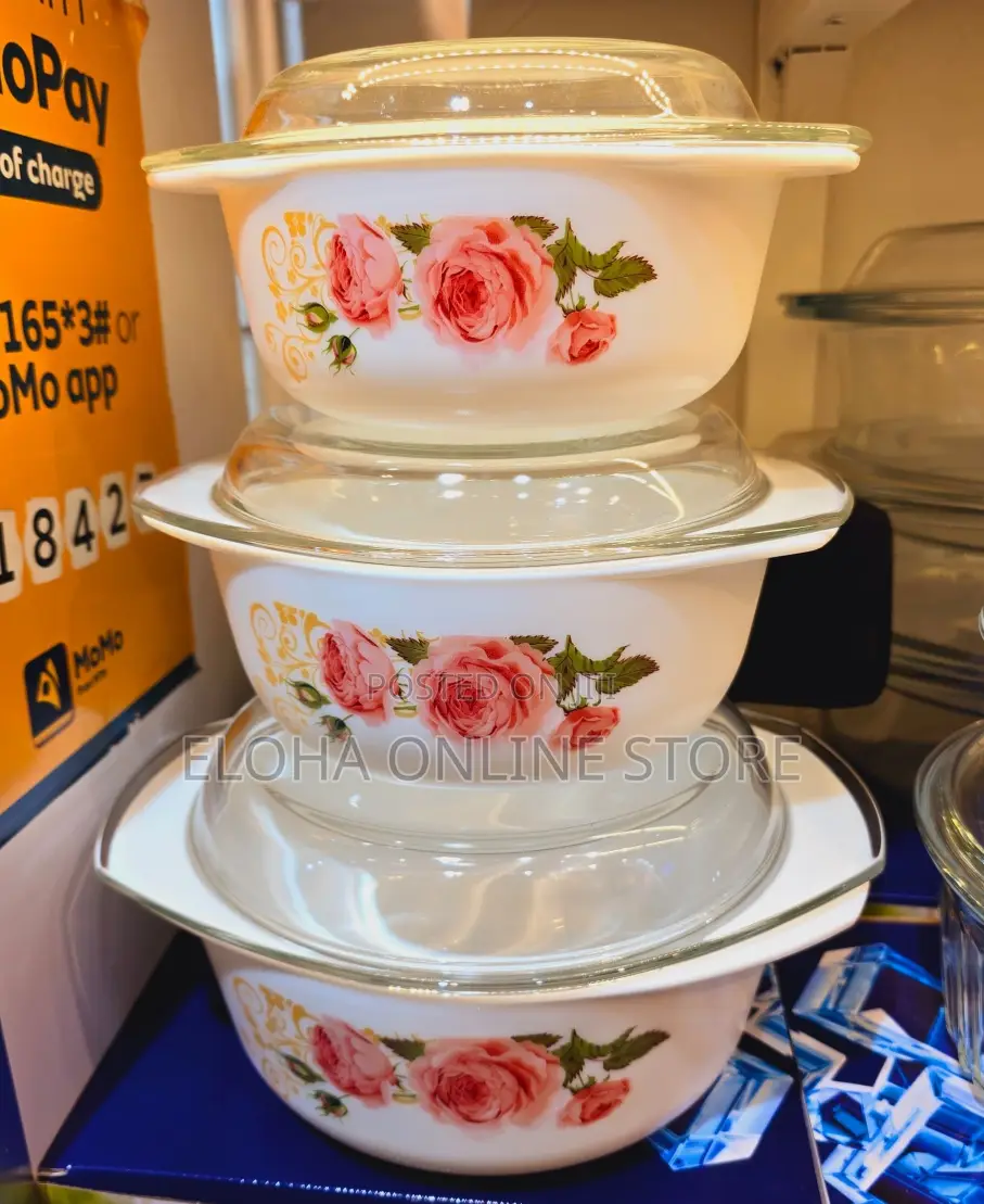 Ceramic Opal 3pcs Casserole Set/Serving Dishes