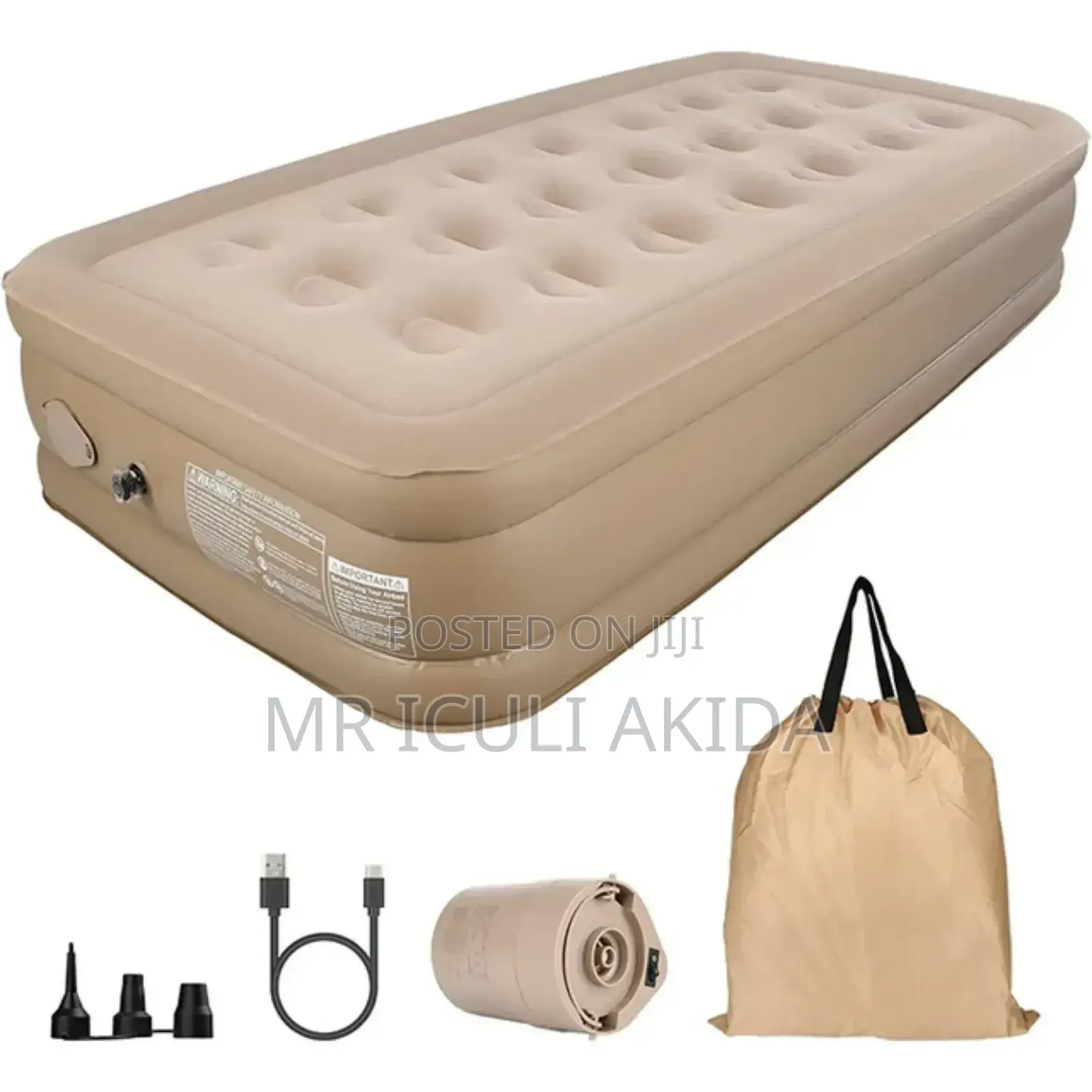 3x6 Deluxe PVC Flocked Camping Self Inflatable Air Mattress