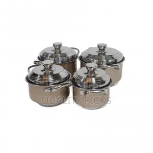 Stainless Steel 8PCS Cookware Saucepan Set- Cream.