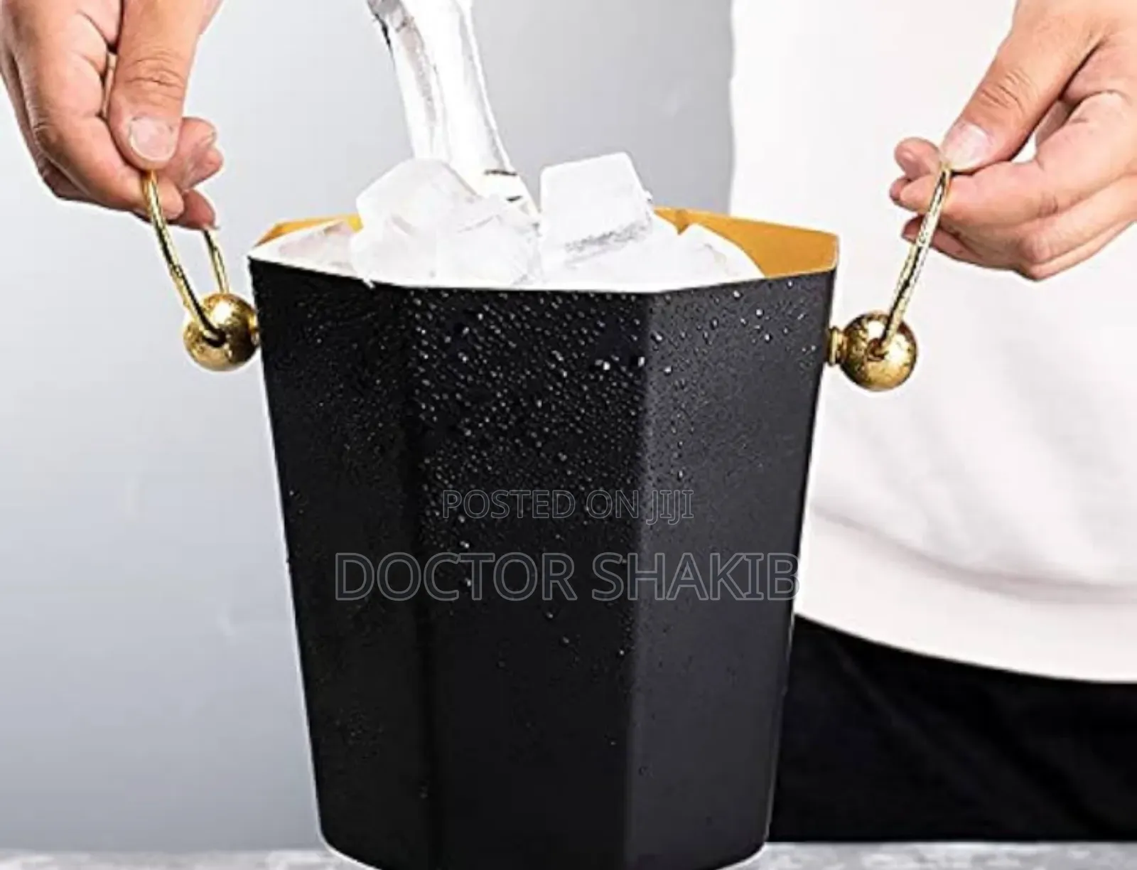 New Brand Black Octagonal Ice Bucket