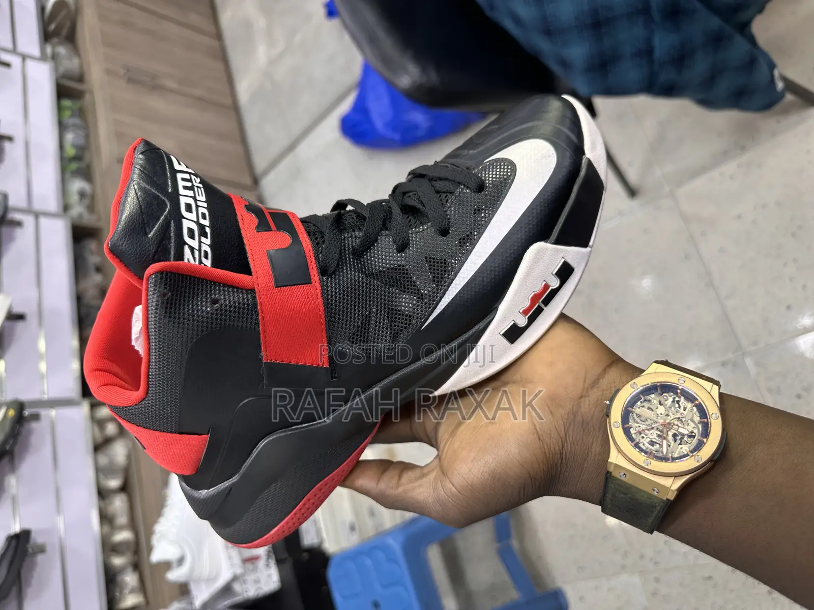 Black/Red Nike Lebron Zoom Soldier 6 Basketball Sneakers
