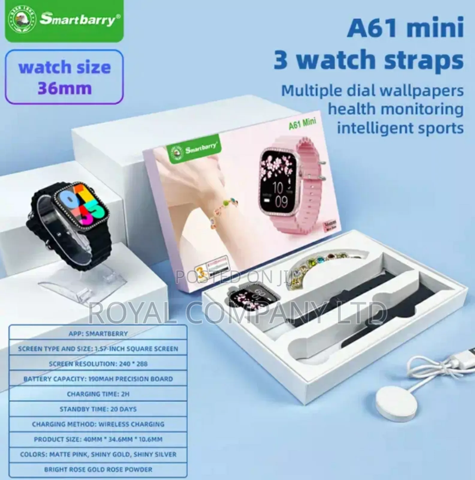Strawberry Smart Watch A61 Mini/Ladies Gift Watch