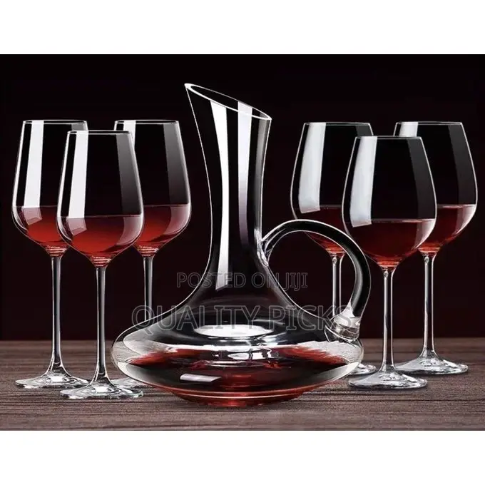 1500ML Crystal Clear Decanter With Red or White Wine Glasses