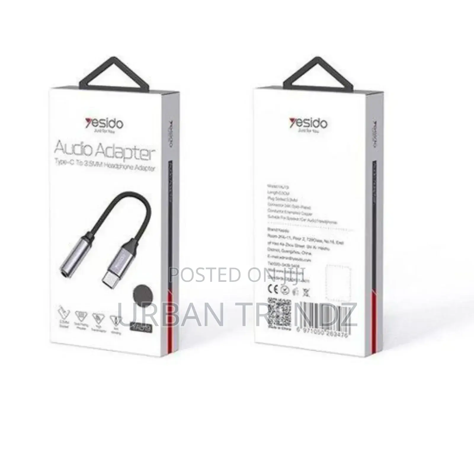Yesido Audio Cable Lightning USB-C to 3.5MM Headphoneadapter