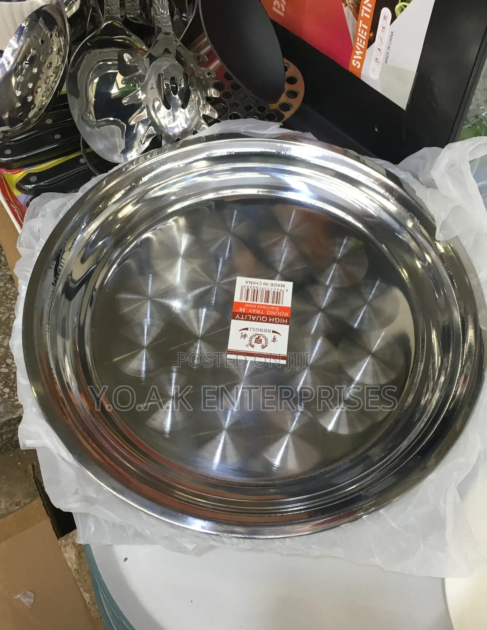 Round Tray Stainless Steel 30cm 12pcs