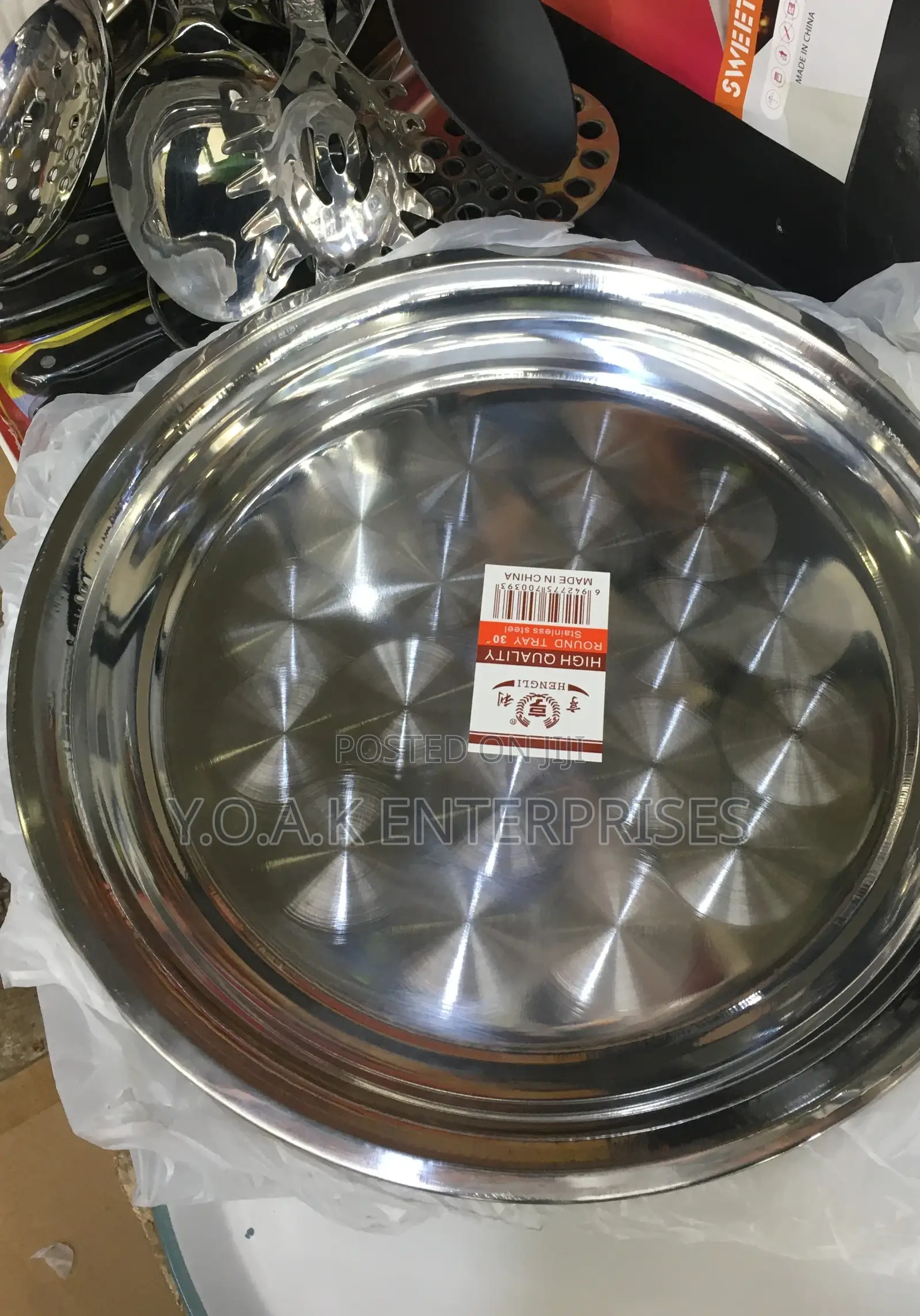 Round Tray Stainless Steel 30cm 12pcs
