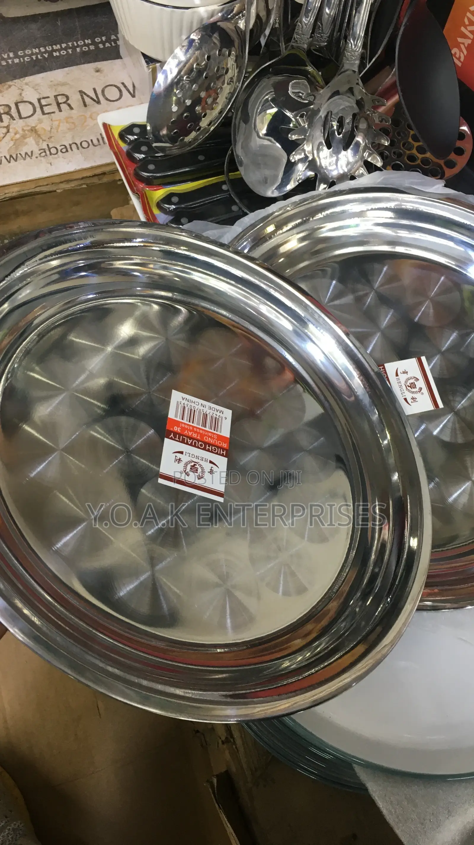 Round Tray Stainless Steel 30cm 12pcs