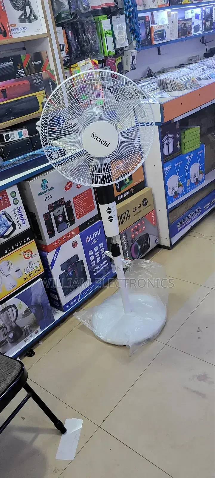 I6inch Saachi Stand Fan-White With Remote Control