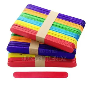 50pcs Wooden Popsicle Ice Cream Lolly Sticks Kids DIY